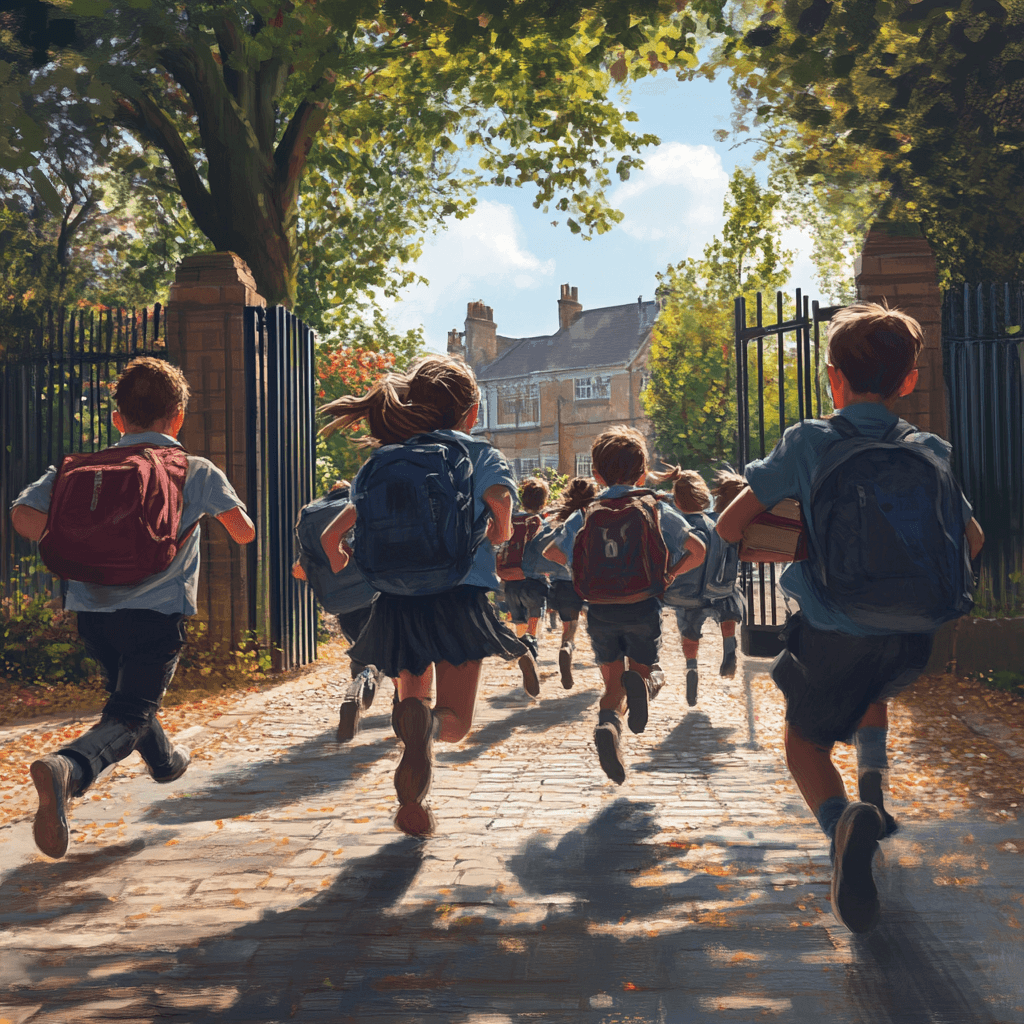 Estudiantes entrando a un establecimiento escolar en Chile
