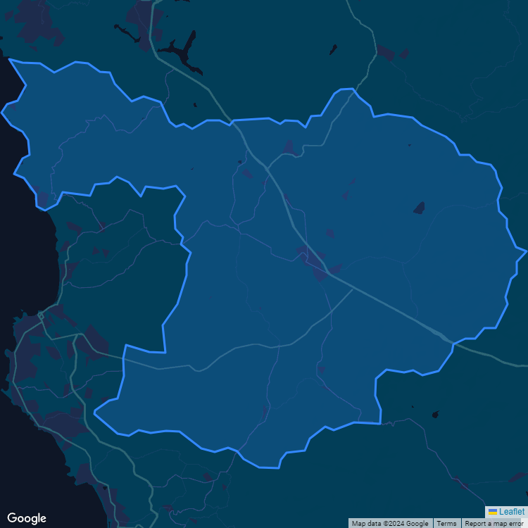 Mapa de la comuna de Casablanca mostrando los establecimientos educacionales participantes en el Sistema de Admisión Escolar (SAE)