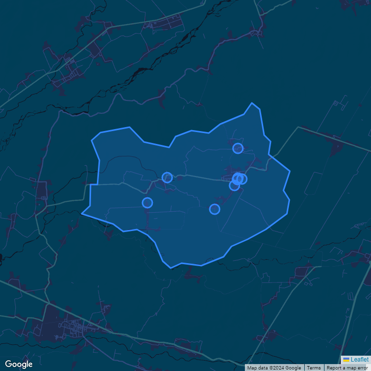 Mapa de la comuna de Quinta de Tilcoco mostrando los establecimientos educacionales participantes en el Sistema de Admisión Escolar (SAE)